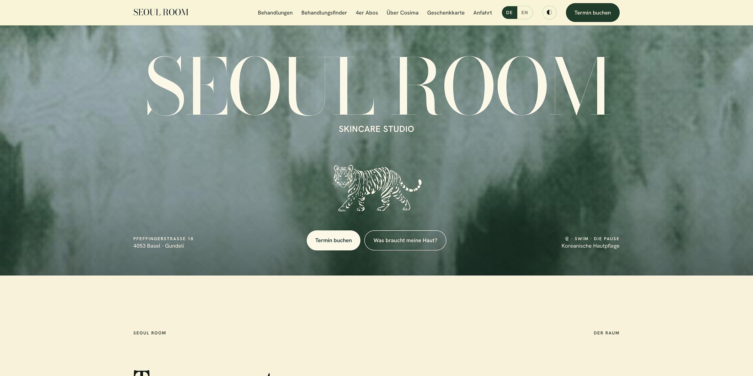 Seoul Room website, home page
